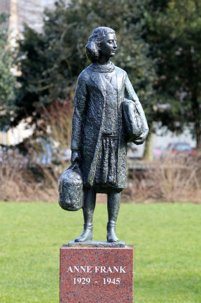 Statue of Anne Frank at the Merwedeplein in Amsterdam, The Netherlands