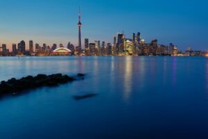 Night view of downtown Toronto, Ontario, Canada