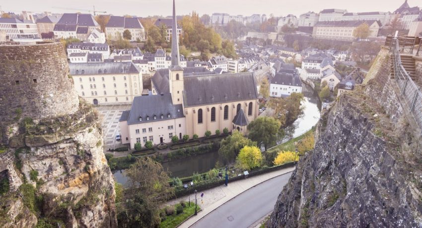 Neumunster Abbey in Luxembourg City. Luxembourg City, Luxembourg.