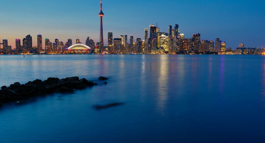 Night view of downtown Toronto, Ontario, Canada